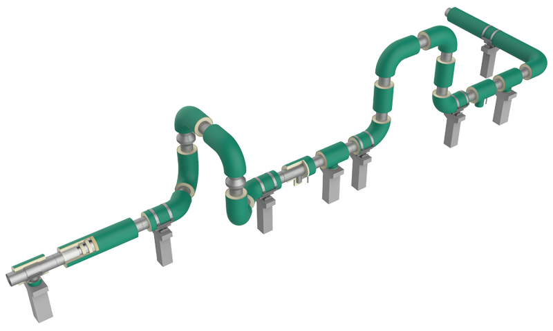 Трубы и фасонные изделия ППУ (Надземный паровой трубопровод в ППУ изоляции)